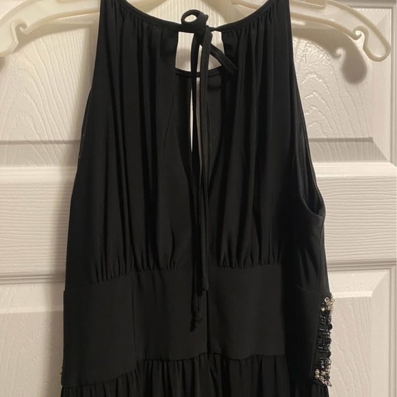 R&M Richards Womens Long Beaded Waist Gown Prom Dress Black Size 6 - Picture 5 of 7